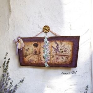 Vintage Style Purple Wall Art with Floral Design